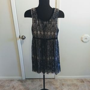 Black and Cream A-line dress